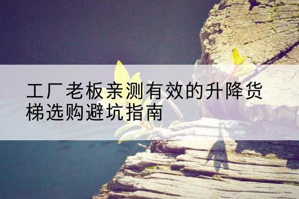 那坡升降货梯怎么选-工厂老板亲测有效的升降货梯选购避坑指南