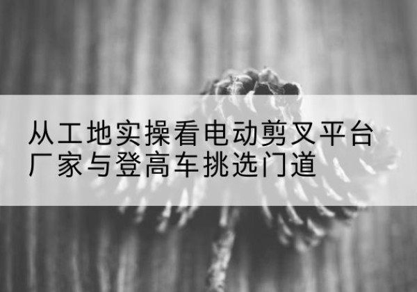 那坡电动剪叉升降平台厂家-从工地实操看电动剪叉平台厂家与登高车挑选门道